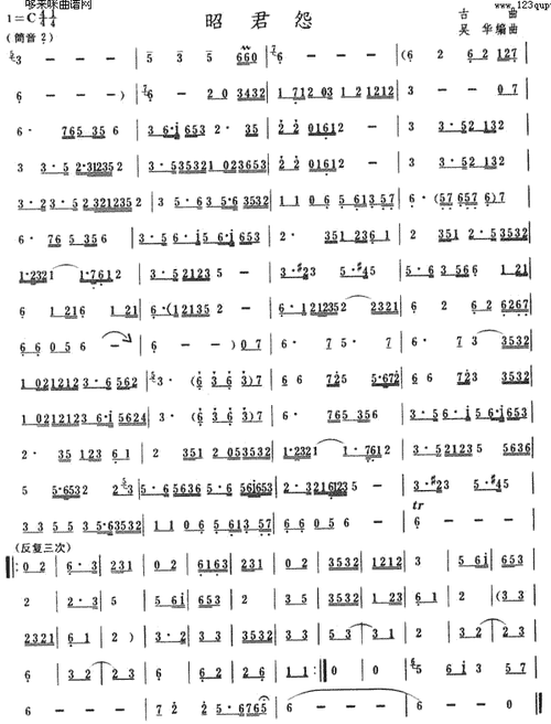 昭君怨 歌谱简谱网