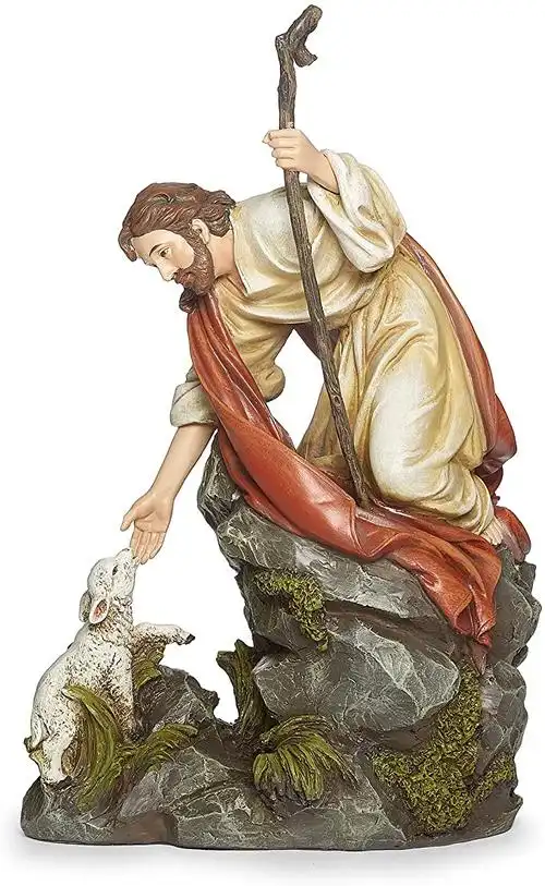 罗马 10.5 英寸高耶稣与羊羔公仔