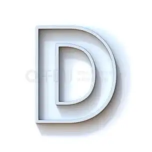 带阴影字母 d 3d 的灰色挤压轮廓字体