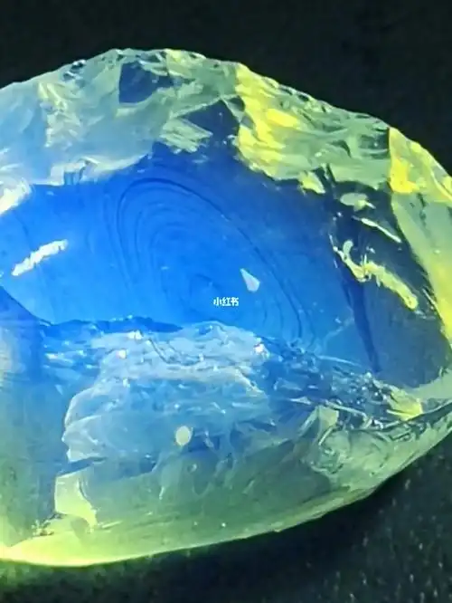 天然冰种矿脉丝绢蓝欧泊原石宝石