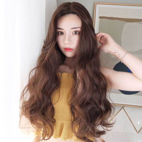 假发女长卷发自然蓬松大波浪中长发网红可爱时尚修脸逼真全头发套