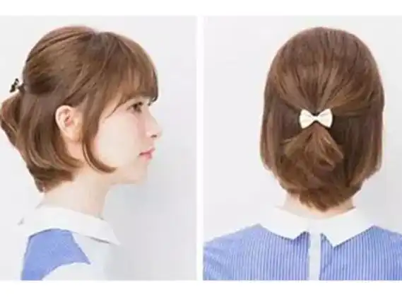 简单短发扎法教程 短发这样扎漂亮极了