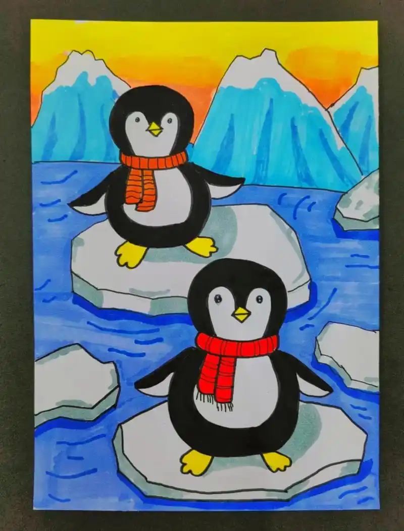 企鹅简笔画#简笔画 #儿童画 #一起学画画 #一学就会系列  - 抖音