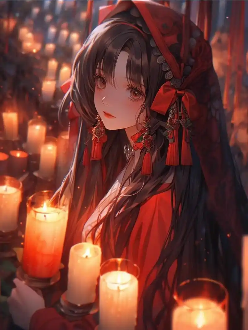 红嫁衣② | 古风头像壁纸插画素材女生头像