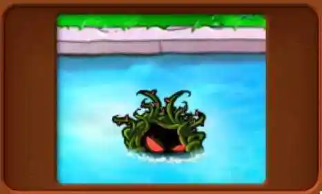 缠绕海草是水生植物,他能够把靠近的首个僵尸拖下水.