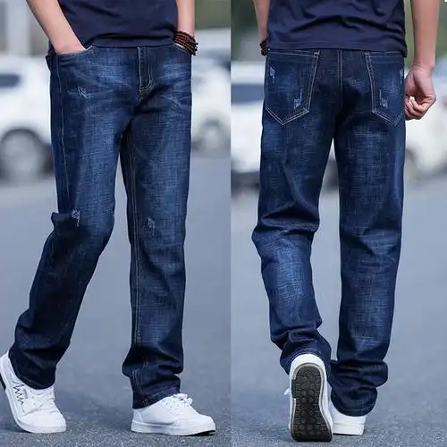 舒弗星(lachouffe)男士牛仔裤 秋季牛仔裤男薄款宽松裤加肥大码百搭