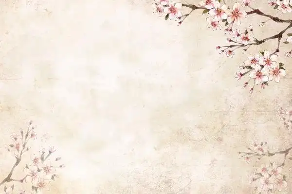 粉色唯美梅花ppt背景图