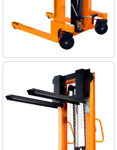 手动液压叉车堆高车1吨2吨半电动升降搬运装卸车手推升高地牛铲车05