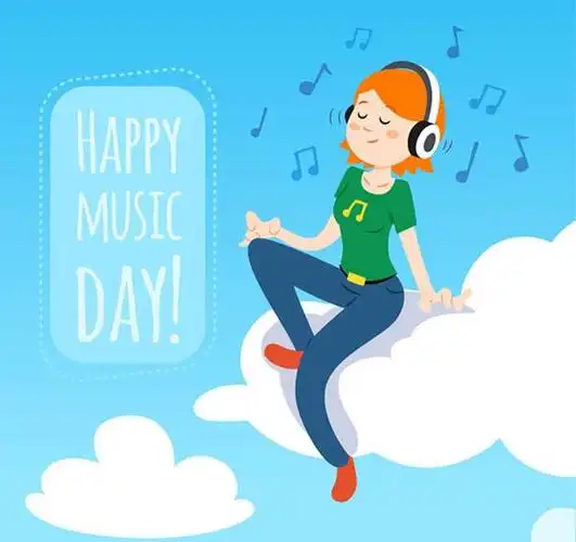 音乐节快乐女孩素材