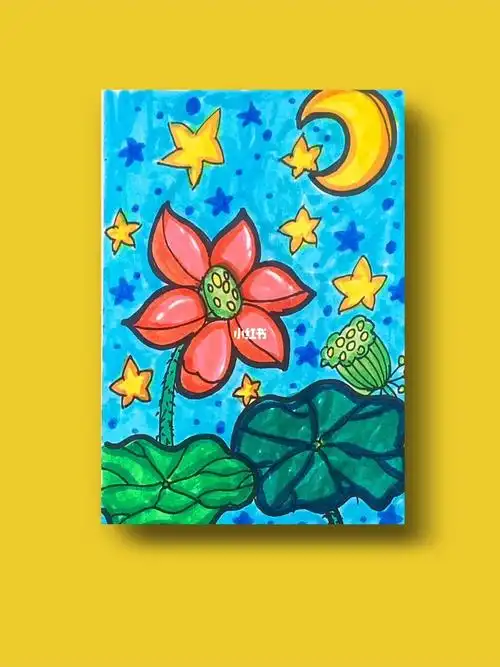 漂亮的荷花儿童画教程