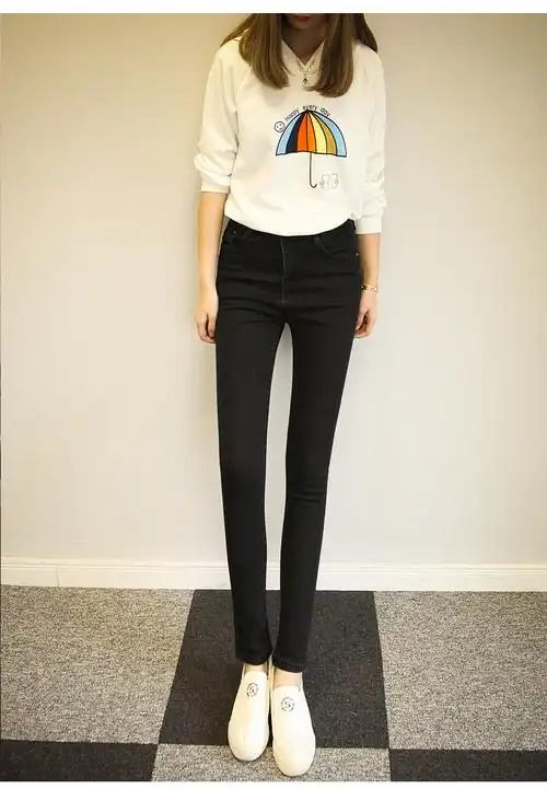 2016新款女式牛仔裤女长裤弹力显瘦小脚