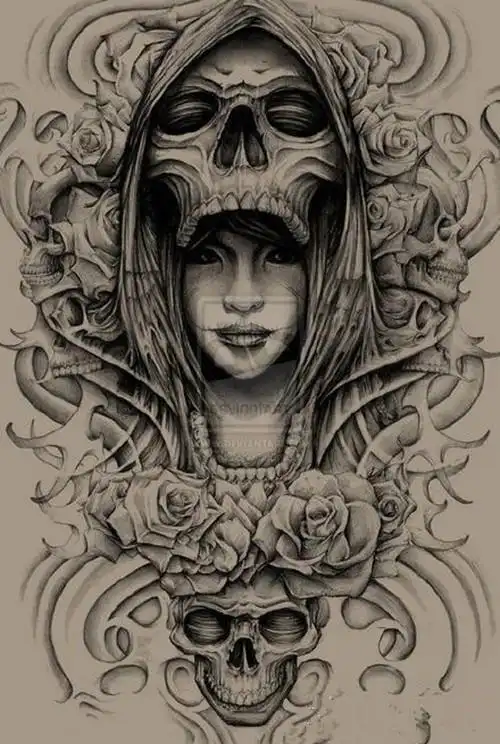 霸气死神纹身手稿素材推荐