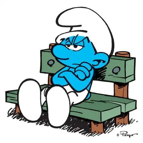 蓝精灵厌厌简笔画