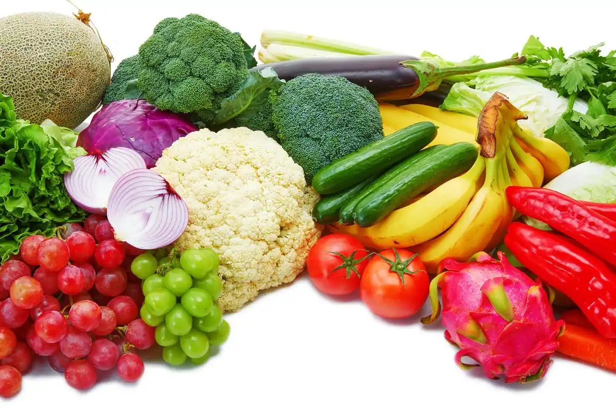 白底果蔬组合蔬菜水果