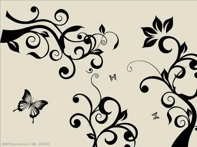 硅藻泥矢量图对角花花矢量图图片-图行天下图库