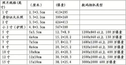 证件照排版尺寸
