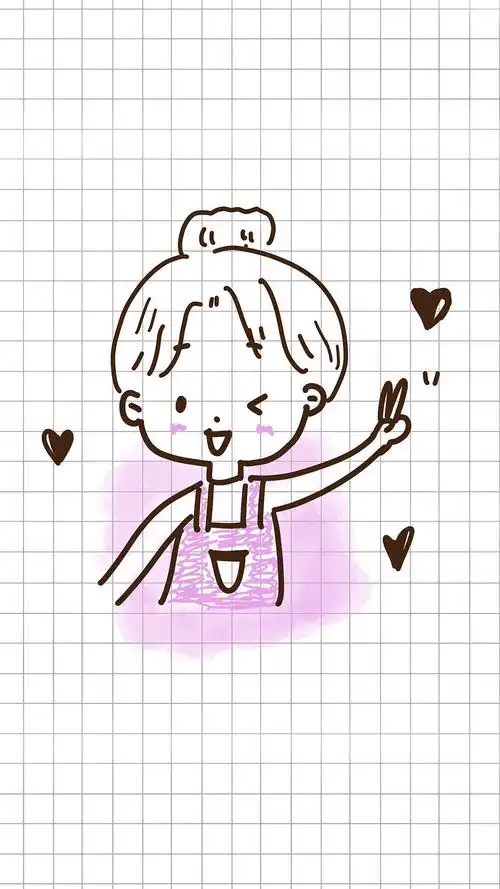 简约卡通人物图片手机壁纸