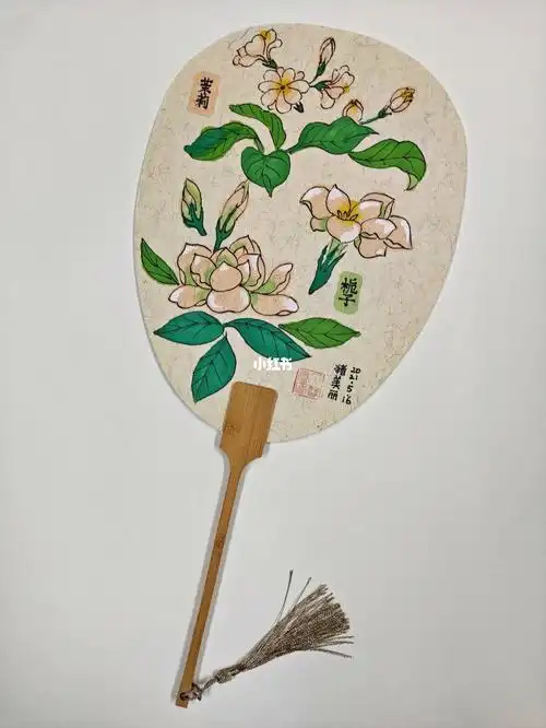 创意儿童画花卉小扇diy