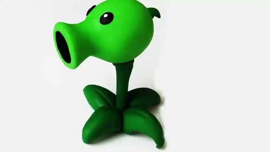 diy创意手工粘土软陶制作可爱的豌豆射手手办