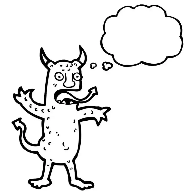 魔鬼,向量,在白色背景上的卡通恶魔