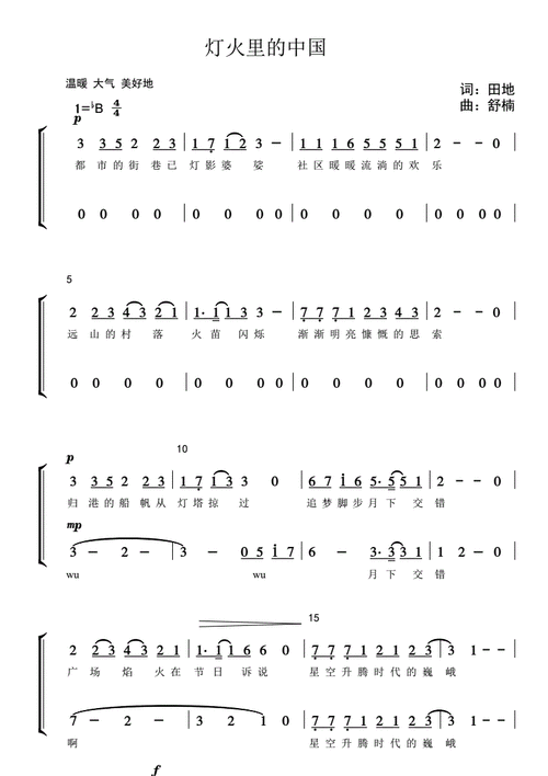视频素材灯火里的中国简谱灯火里的中国二声部合唱谱钢琴伴奏谱pdf7页