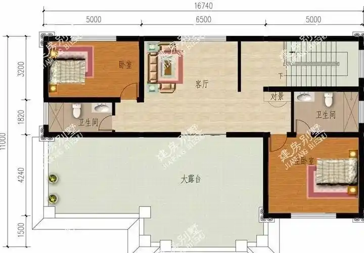 客厅中空配茶室的三层农村别墅,这样的别墅谁看了不?_