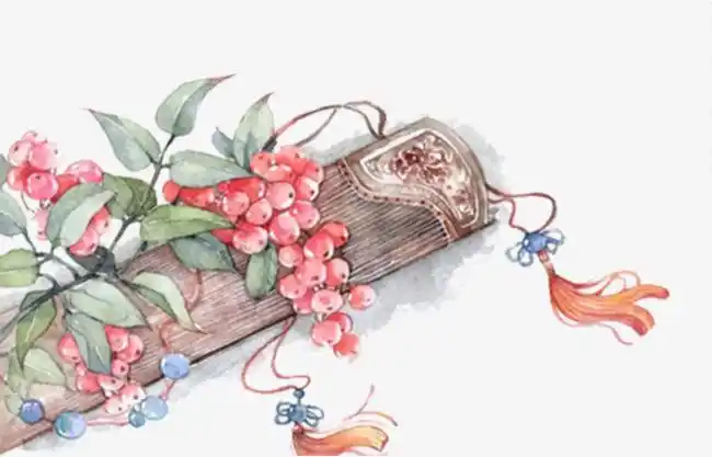 手绘古琴