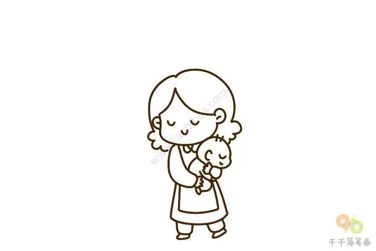 保姆报婴儿简笔画