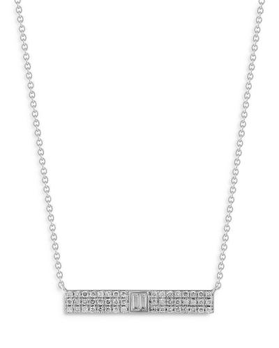 bloomingdales|pave diamond bar necklace in 14k white gold, 0.