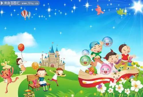 幼儿园背景简笔画彩色