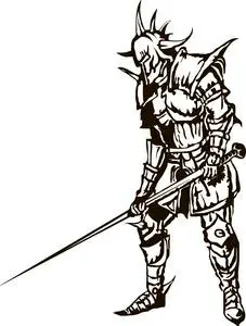 中世纪的骑士,用剑照片