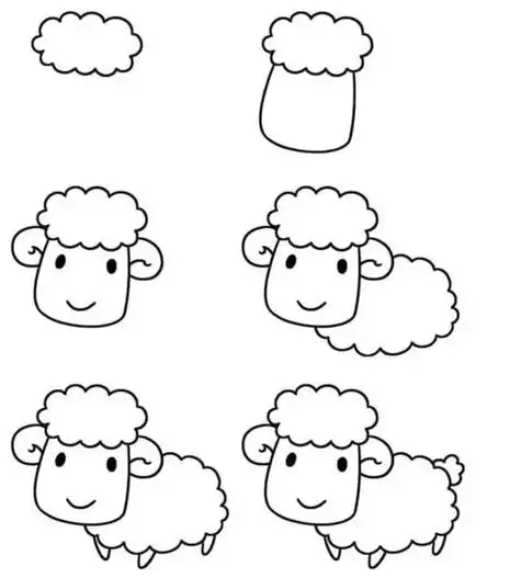 小绵羊简笔画小绵羊简笔画图片