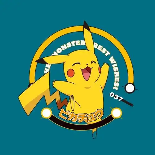 印花矢量图 可爱卡通 卡通动物 皮卡丘 神奇宝贝 免费素材