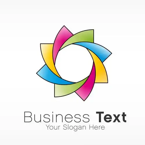 矢量标志图片-创意矢量彩色抽象链接商业标志设计素材-高清图片-摄影