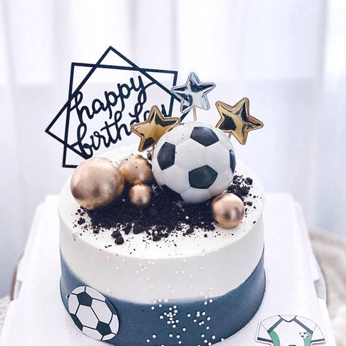 足球蛋糕装饰摆件足球小子人偶球门插件网红运动主题男神烘焙装扮