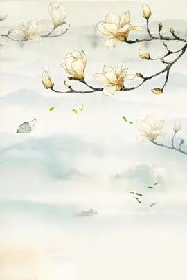 h5古代简单景观 , 木兰, 淡雅, 工笔划 背景图