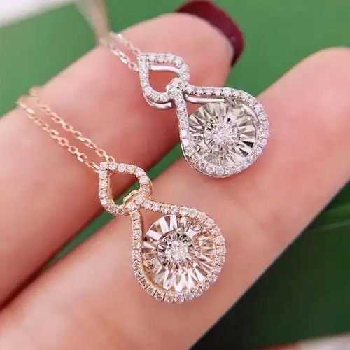 18k金钻s灵动吊坠