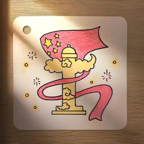 一学就会的国庆节简笔画-华表