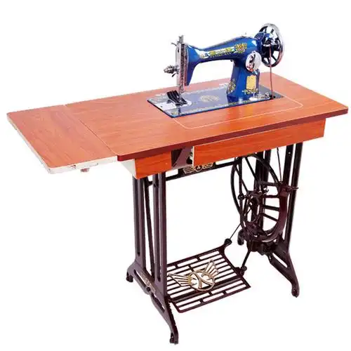 蝴蝶老式缝纫机家用皮带脚踏式旧的手动飞人机头蜜蜂台式吃厚牌新