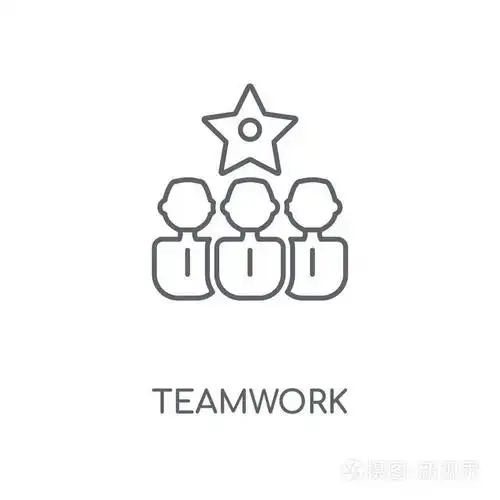 团队合作概念笔画符号设计.