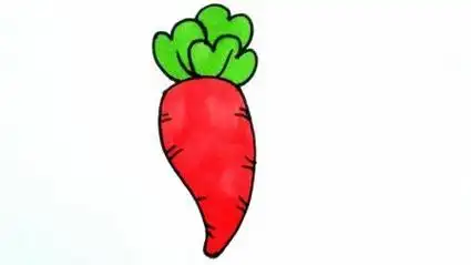 简笔画食物食材蔬菜红萝卜红色苹果水果简笔画胡萝卜简笔画图红萝卜