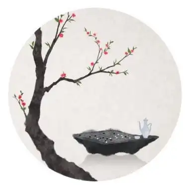 水墨古风风景头像圆形有意境