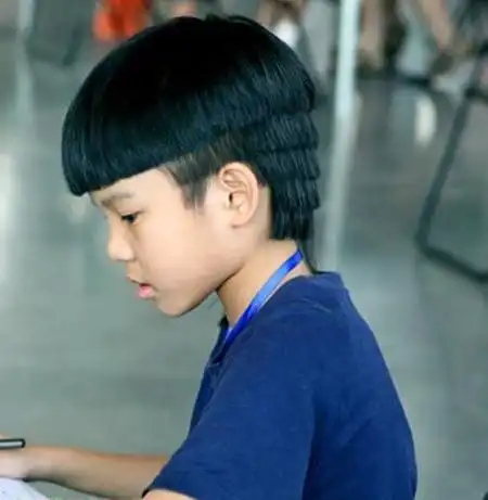 小男孩蘑菇头短发发型图片 三岁男宝宝发型设计