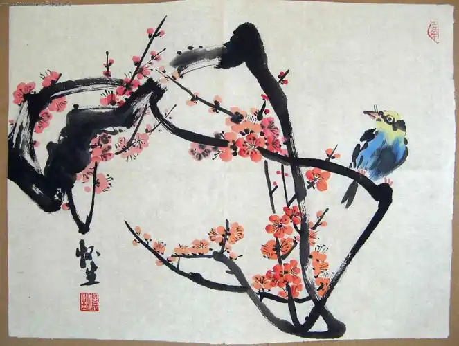 怀生大一尺横幅梅花,鸟画,花鸟国画原作,花卉画原画,水墨/写意画法,九