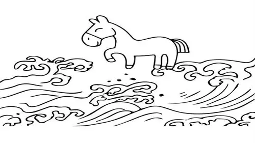 小马过河简笔画