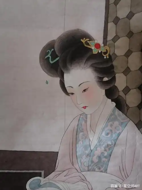 吴星老师教大家画工笔仕女王叔晖迎春