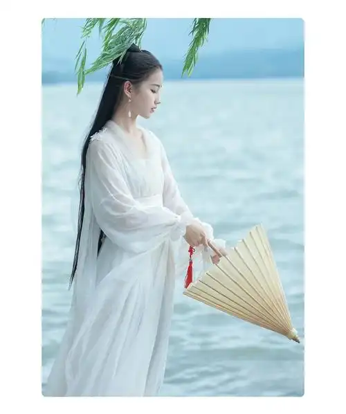 汉服女成人仙气原创白色神明少女汉服女古中国风齐腰襦裙超仙气古风