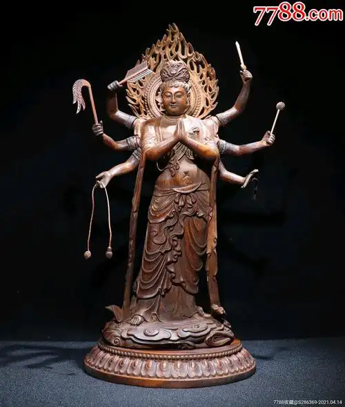 黄杨木六臂观音