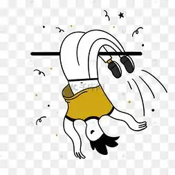 跳高运动员黄色卡通简笔插画