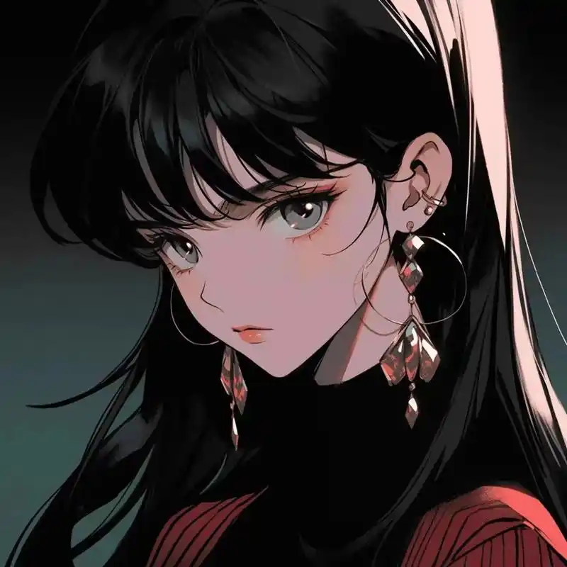 黑色系头像 丨动漫御姐女头 酷拽惹人爱#头像# #动漫头像和壁纸